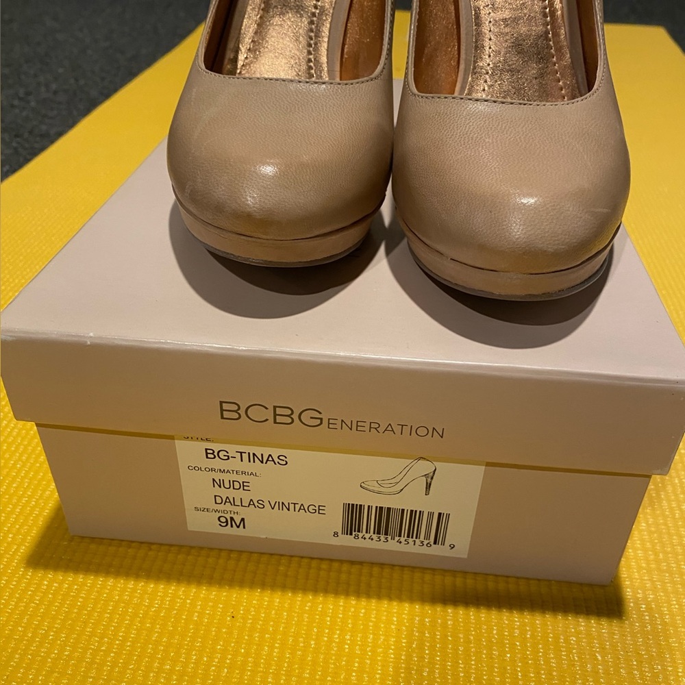 BCBG nude heels